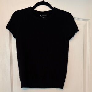 Bloomingdale's Cashmere Short-Sleeve Sweater in Black
